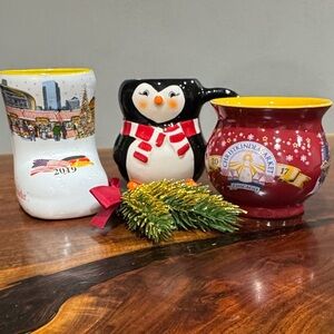3 Christkindle Market Festive Holiday Mugs perfect for hot Chocolate